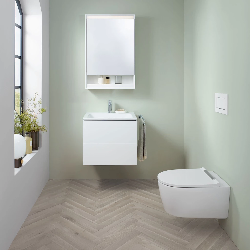 Geberit  ONE veggskålpakke, krom/hvit Geberit  ONE veggskålpakke, krom/hvit